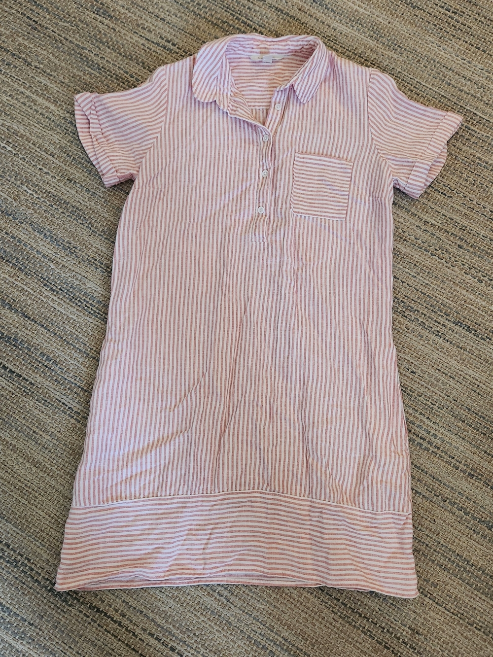 Garnet Hill Linen Relaxed Popover Shirtdress Sz Small - Picture 3 of 6
